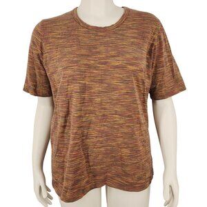 Women's Studio Works Woman Striped Brown Shirt Stretch Size 1XL Blouse Top